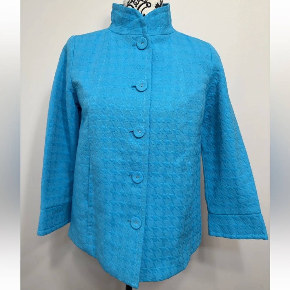 Linea by Louis Dell’Olio Women’s Teal Sky Blue Coat blazer jacket SIze XXS
